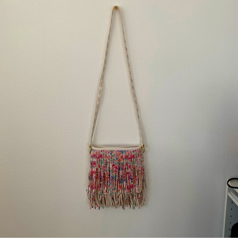 STEVE MADDEN leather fringe crossbody bag